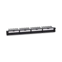 PL-24-KJ-RJ45-Cat.6-180T (11831c): Патч-панель 19" (1U), 24 порта RJ-45, категория 6, с задним кабельным организатором