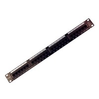 Коммутационная панель, 19", 1U, 24 порта RJ-45, категория 5e, UTP неэкранированная, черная Rexant (04-0021): Патч-панель 19"